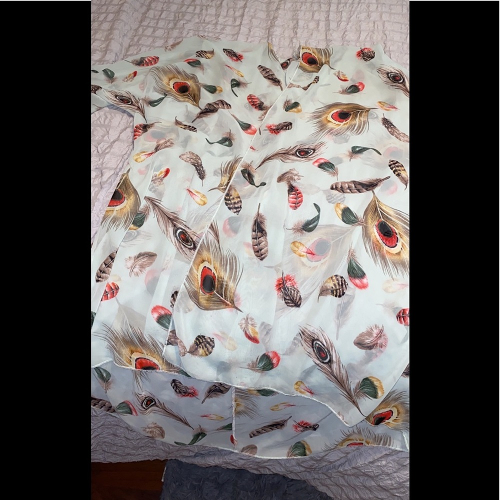 Feather print cardigan